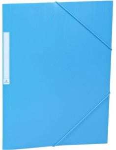 PAQ 10 CARPETAS GOMAS SOLAPAS Fº AZUL CLARO PP OPACA